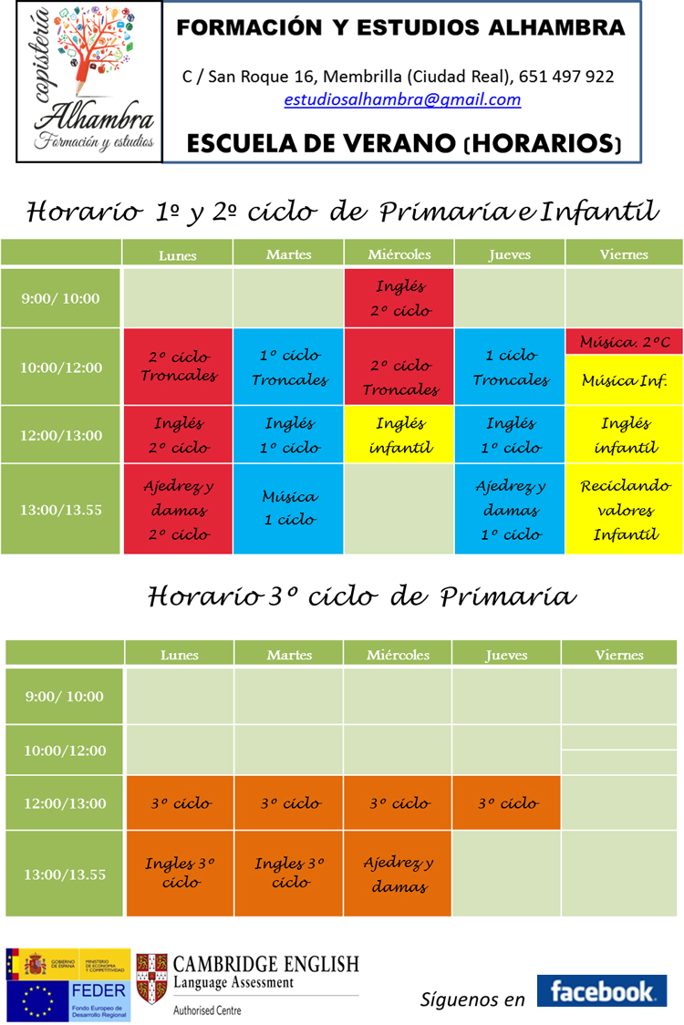  Formación y Estudios Alhambra abre su Escuela de Verano también con Inglés Cambridge