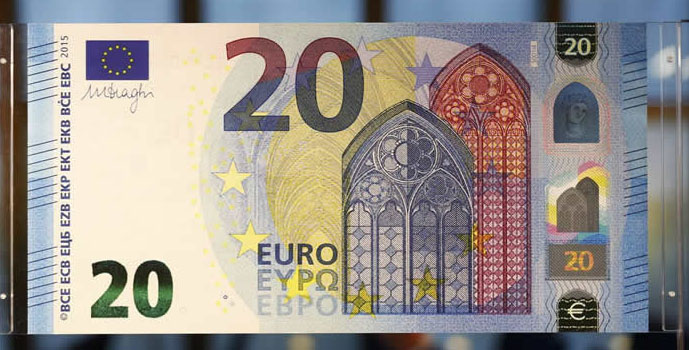 Empieza a circular el nuevo billete de 20 euros