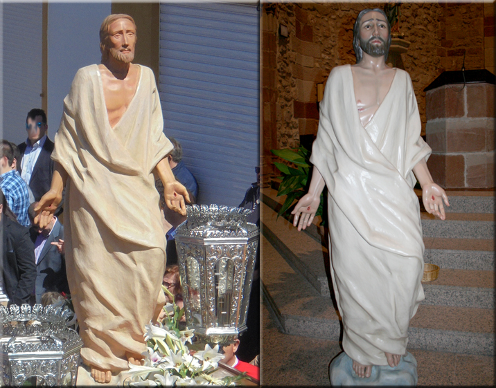 La imagen del Cristo Resucitado de la Cofradía de la Santa Veracruz de Membrilla estrena policromía 