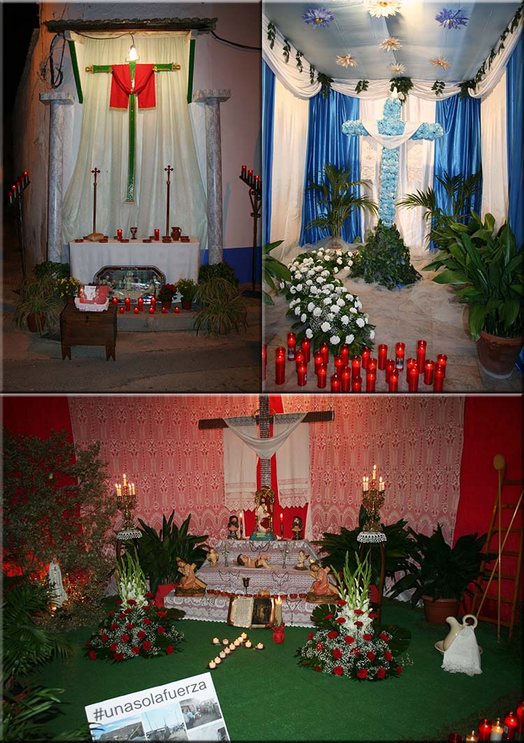Noche de ronda y mayos en torno a la cruz en las calles de Membrilla
